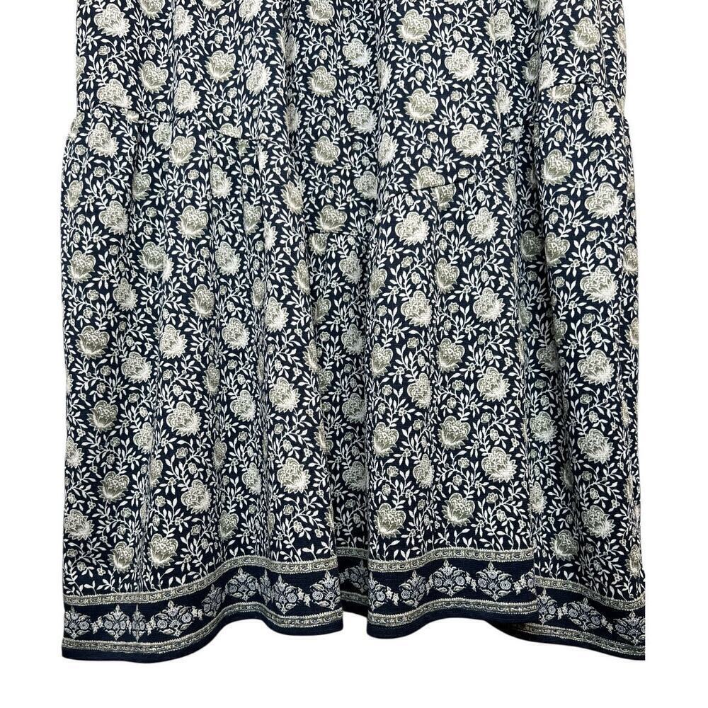 MAX STUDIO Couper Cut Sleeveless Maxi Dress Floral Print Blue Size Medium - Picture 5 of 11